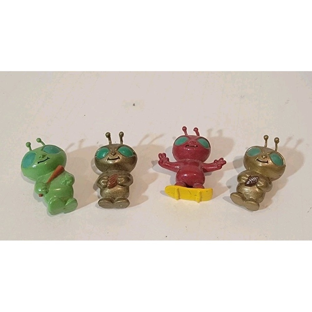 VINTAGE Lot Of (4)‎ MINIATURE "SPORTS ALIEN" FIGURES-RARE 1.75"